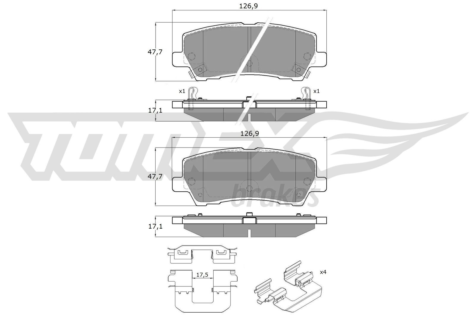 TOMEX Brakes Bremsbelagsatz, Scheibenbremse